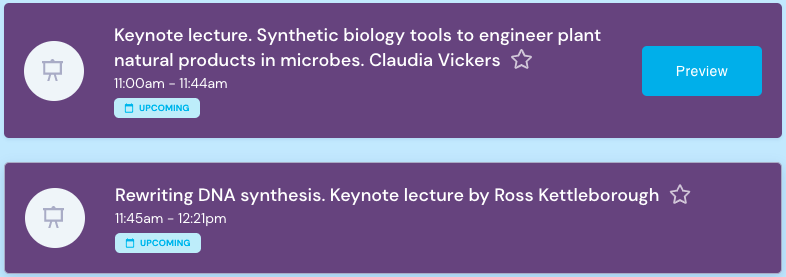 EUSynBioS's tweet photo. #ASBEV this morning has two great keynote lectures by Claudia Vickers @claudiaevickers on Synthetic biology tools to engineer plant natural products in microbes, and Ross Kettleborough @rosskettle from @TwistBioscience on Rewriting DNA synthesis. #synbio https://t.co/UkOrx0CmzV
