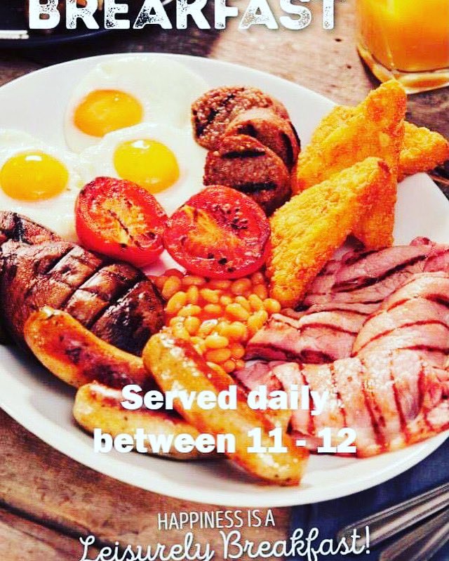 It’s the last chance to take advantage of our free tea and coffee offer with any hearty or mega breakfast. 
Breakfast is served between 11am and noon