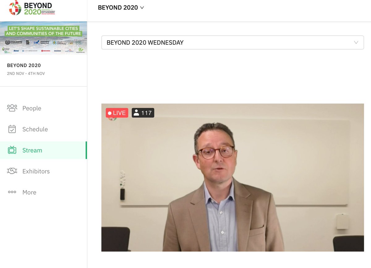 Holger Wallbaum now on main stage! How do we move from a vision to a concrete plan for the built environment? Holger presents an example of it. Are you joining us? Share your experience at #BEYOND2020 and ask your questions on the LIVE chat at the Q&amp;A session! #BuildBackBetter