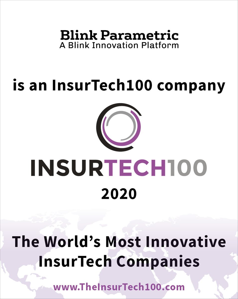 We are thrilled to announce that Blink Parametric has made it onto The #InsurTech100 - an annual list of the world’s most innovative solution providers addressing digital transformation opportunities - for a second consecutive year #insurtech #fintech #parametricinsurance