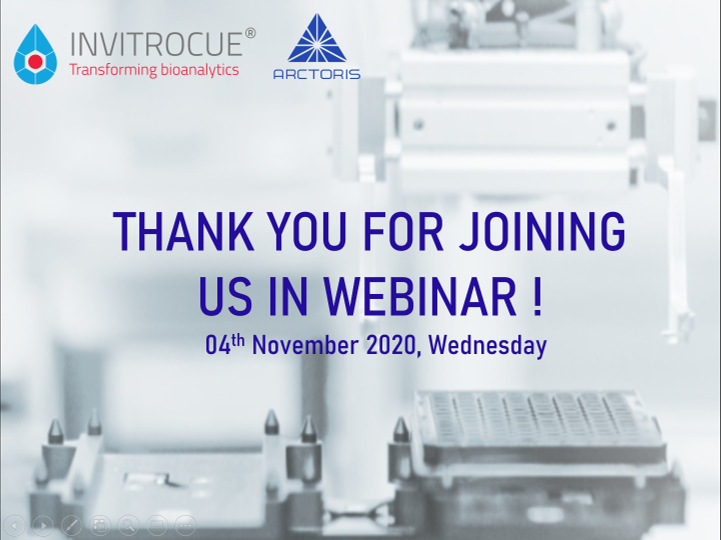 Invitrocue's tweet photo. We hope the Webinar [New Trends in Drug Discovery: Robotics and AI ] has been insightful. Please keep a look out as we update on the next Webinar or Conference ! https://t.co/oiOjOiYTGD