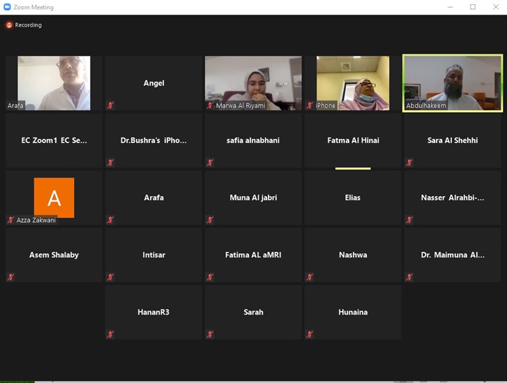 برنامج علم الأمراض..
يُنظم فعالية "البحث العلمي" للأطباء المقيمين في البرنامج، عبر الاتصال المرئي