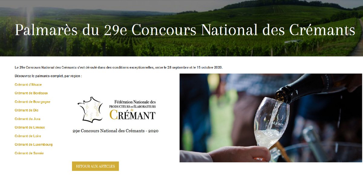 Une nouvelle médaille d'Or au 29e Concours national des Crémants édition 2020 ! Notre gamme Grand Vintage Blanc de Noir se voit de nouveau primée avec une médaille d'OR, dans la catégorie des Crémants de Bordeaux ! cremants.com/palmares-du-29…