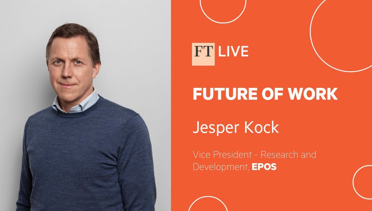 Eposaudio's tweet photo. Today, at the Future of Work event hosted by @ftlive, our VP of R&amp;D, Jesper Kock will meet with @emmavj and talk about how you can create a culture of #wellbeing in #remoteworkforces 

Sign up: https://t.co/z4UAYZJEsK

#EPOS  #FTFutureOfWork #headset #wfh #UCC #ThePowerofAudio https://t.co/N37DAdj2f9