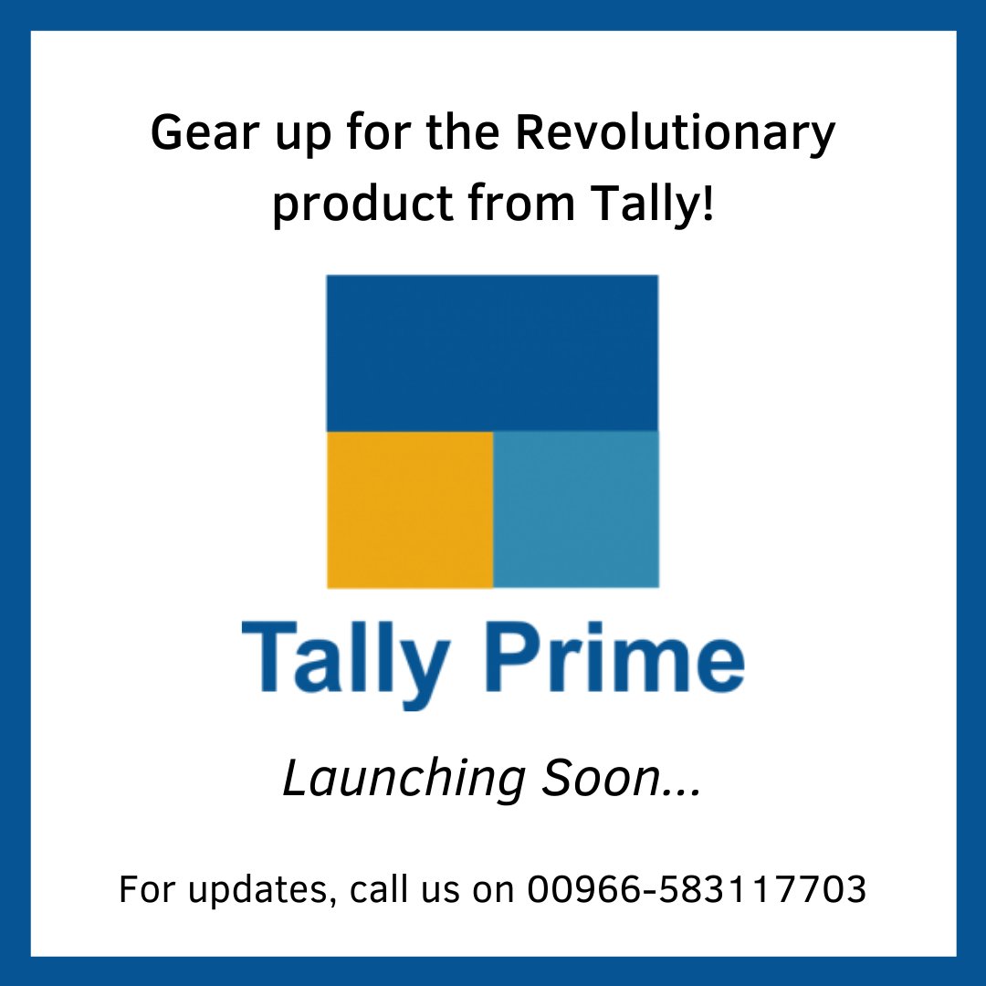 Tally is now launching its product Tally Prime soon.

With new features and look, Tally Prime will connect the world which leads to hassle free business.

For more updates, feel free to call us on 00966-583117703.

#ManalTechnology #TallyPrime #TallyRelease