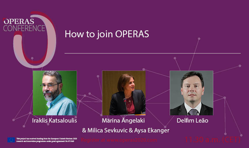 OPERASEU's tweet photo. [#OPERAS2020] @Marina_Angelaki and Iraklis Katsaloulis  explain how you can become a member of the OPERAS Researach Infrastructure. https://t.co/kkdeKoK5VH