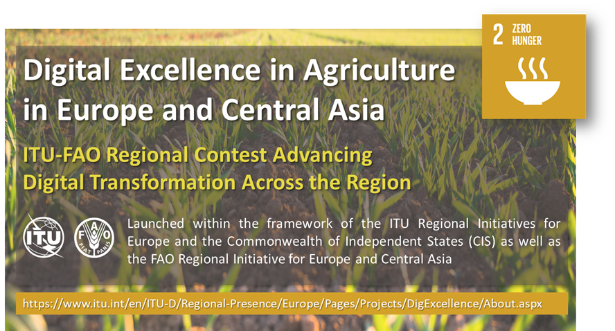 ITUEurope's tweet photo. TODAY: @ITU_EUR pleased to launch the ITU-FAO Regional Contest "Digital Excellence in Agriculture in Europe and Central Asia" on the occasion of the #ERC32 forum.
We invite all stakeholders to make a submission in the field of #digital #agriculture => https://t.co/FT6VmJVZDd https://t.co/Ni0jFk6BEo