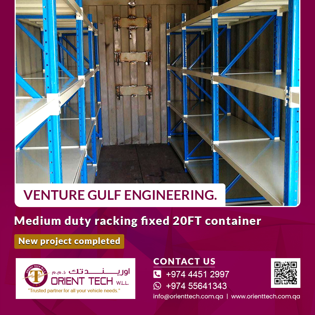 OrienttechMe's tweet photo. We completed the new project on Medium Duty racking fixed 20Ft container at Venture Gulf Engineering company. 
https://t.co/JipPLH5VbH

#mediumdutyracking #mediumracking #container #mediumduty #industrialstorage #heavyduty #industries #industrialarea #racking #warehousestorage https://t.co/01gyyA6ZIQ