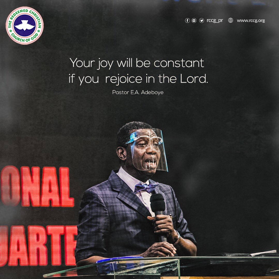 PastorEAAdeboye's tweet image. Your joy will be constant if you rejoice in the Lord.