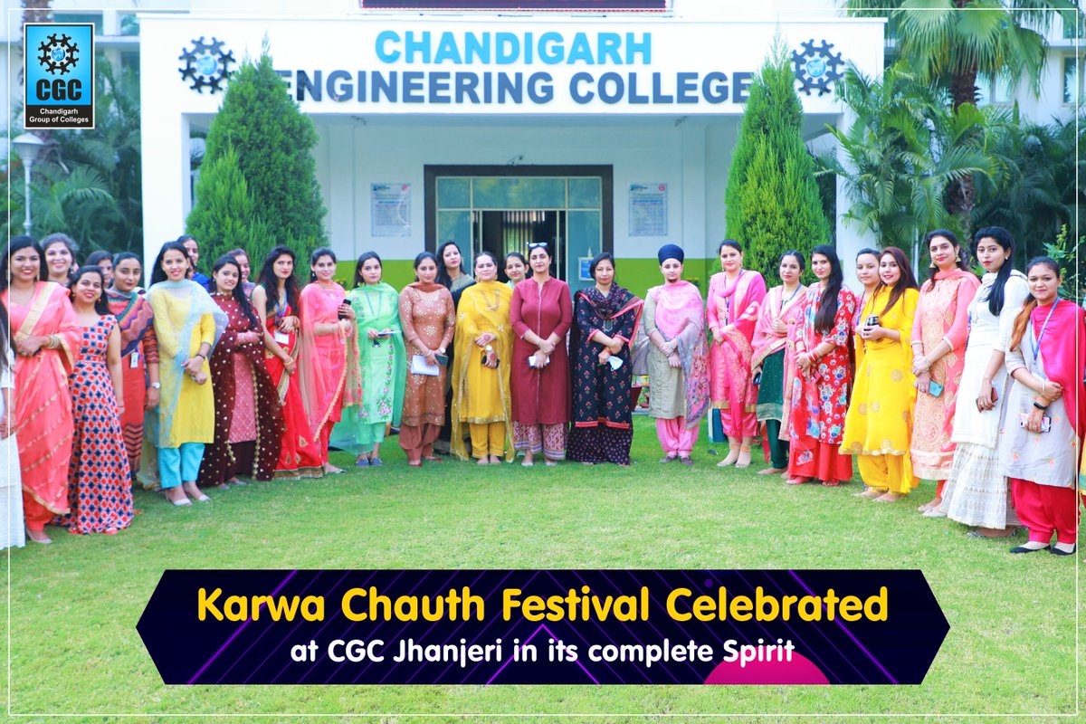 cgcuniversity's tweet photo. he festival of Karwa Chauth was celebrated at CGC Jhanjeri by the staff members and enthusiasm was clearly visible on everyone’s face.
#karvachauth #karvachauth2020 #karvachauthspecial #buildingcareers #transforminglives #Connectplacements #ConnectCGC #CGCJhanjeri #CGCians https://t.co/rcj3fsudX5