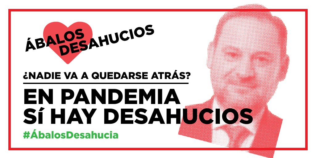 1/ En medio de la peor pandemia desde hace 100 años, miles de familias están siendo víctimas de una brutal ola de desahucios. Mientras la ciudadanía trata de ser responsable, los juzgados se dedican a vulnerar sus derechos humanos de forma sistemática.

Hilo #ÁbalosDesahucia 👇