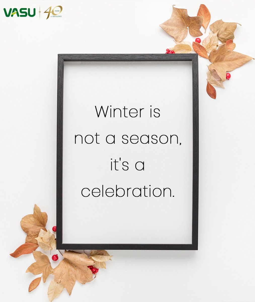 Vasuhealthcare's tweet photo. Winter is not a season, it's a celebration.
#VasuHealthcare #WinterCare #VasuNaturals #SkinCare #care4skin #CaringSince1980 https://t.co/BX0OOgRjlI