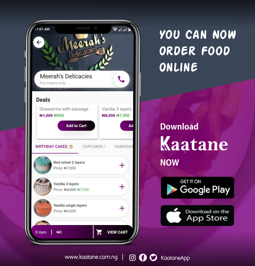 KaataneApp's tweet image. Another amazing vendor with mouth-watering delicacies. 

Download Kaatane now to start placing orders. kaatane.com.ng