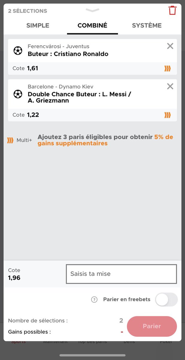 mp_prono's tweet photo. 🚨 COMBI LDC 🚨

⚽️ Ferencvarosi - Juventus : Cristiano Ronaldo buteur

⚽️ Barcelone - Dynamo Kiev : Messi ou Griezmann buteur 

Cote 1,96 https://t.co/jEu2KqGM6a