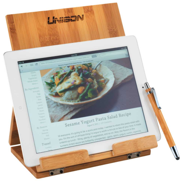 MorrisPromoSpec's tweet photo. Tabletop tablet holder or recipe book holder.  Just in time for the holidays!
What a nice employee gift to help those work at home employees or those that enjoy cooking.
#morrispromo #thinkholidaygift #thinkemployeemoralgift
Call us 270-599-0452 https://t.co/8dPXze4xZw