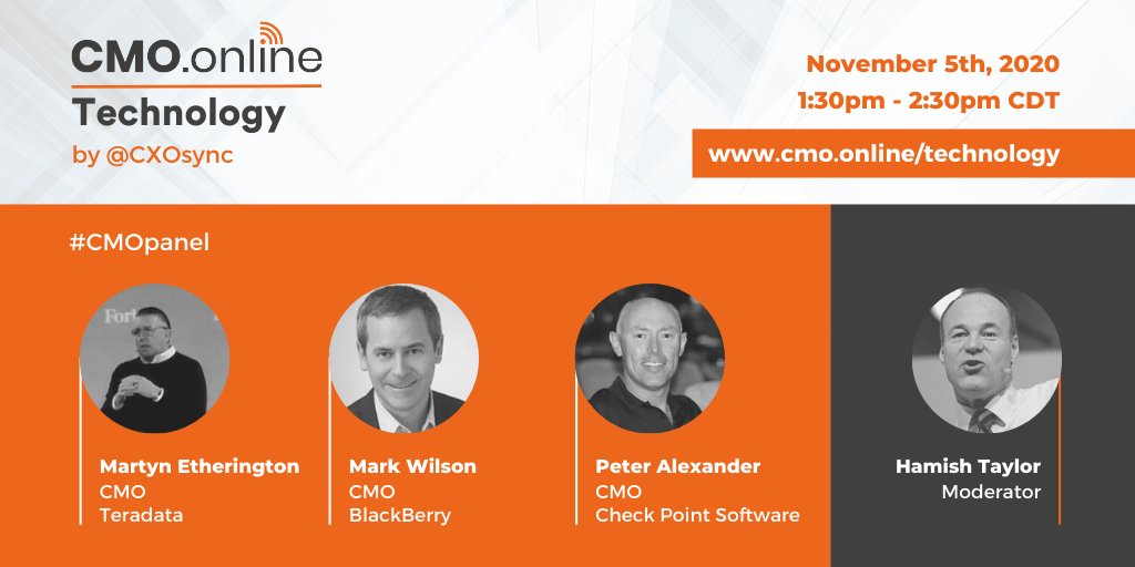 On the 5th of November, 3 US based CMO's, will be giving us their CMO psychics as they make their predictions live on the CMOonline Technology CMO Panel.Martyn Etherington,Mark Wilson, Peter Alexander

We can't wait to hear them!
To register Visit: lnkd.in/eF8PNYr