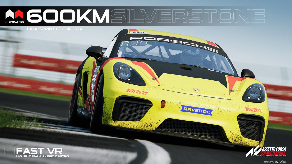 luis_fano's tweet photo. Gran🏁🚙🚗🚕#GT3 #GT4 Sprint Otoño de 👉 @vrsimracer y 🎙️📺👉 https://t.co/tJW9pB6ewh (Juanma Carril+@AtoVrs)
🥇 @fast_vr...Miguel Catalán y @EricCastro92
🥈 #SevenTeam...Dani Díaz y Andrés Aguilar
🥉 #KuroiRacing...Borja Domínguez y Luis Giménez
Enhorabuena
📸📸📸 #podio #GT4👇 https://t.co/jwLhnS3zkt
