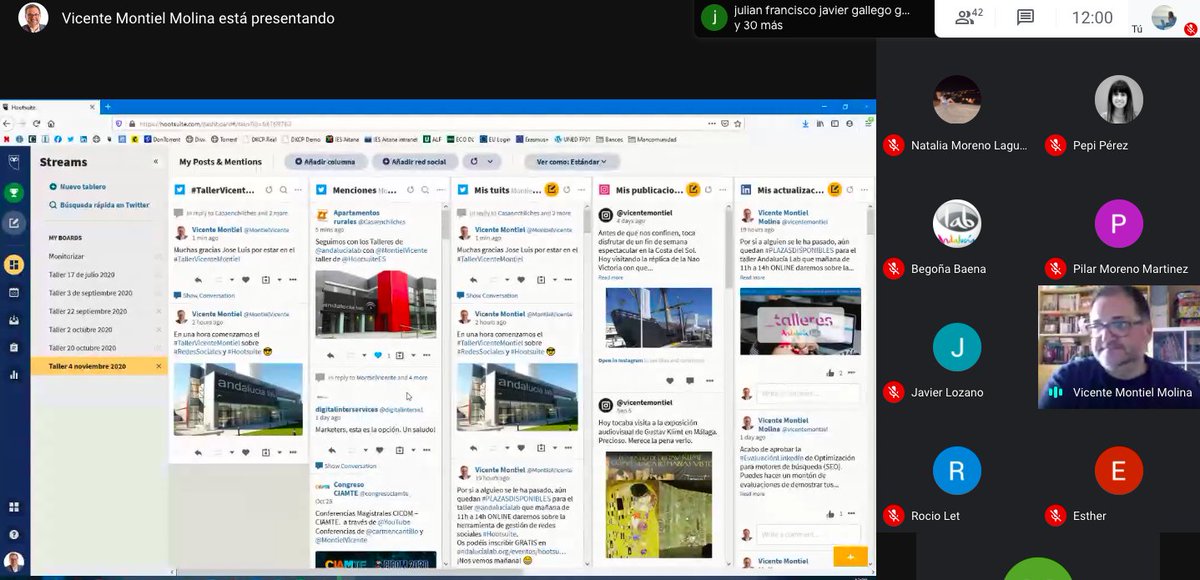Mañana con @andalucialab  en el #TallerVicenteMontiel sacándole jugo a #Hootsuite y a las posibilidades de planificación.