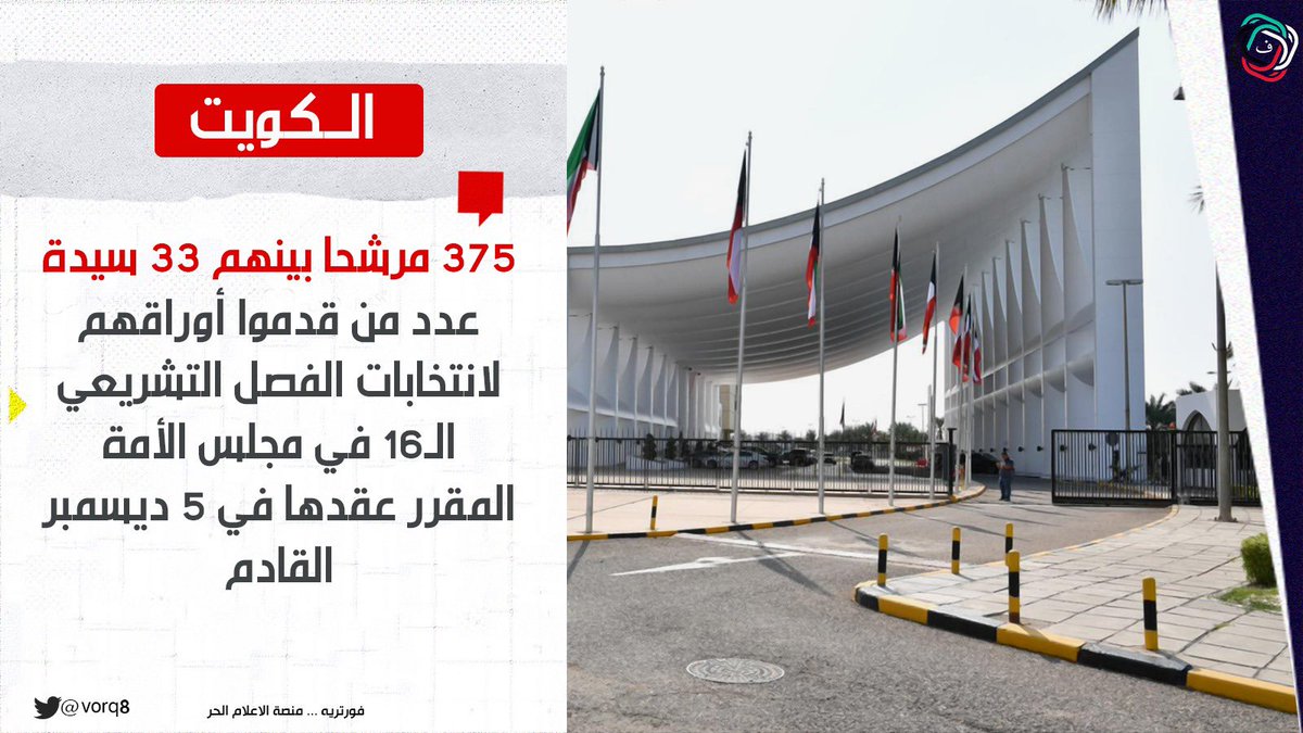 الكويت |
اليوم العاشر والأخير 
لفتح باب الترشح
لانتخابات مجلس الأمة 2020

كم بلغ عدد المرشحين؟ 👇👇