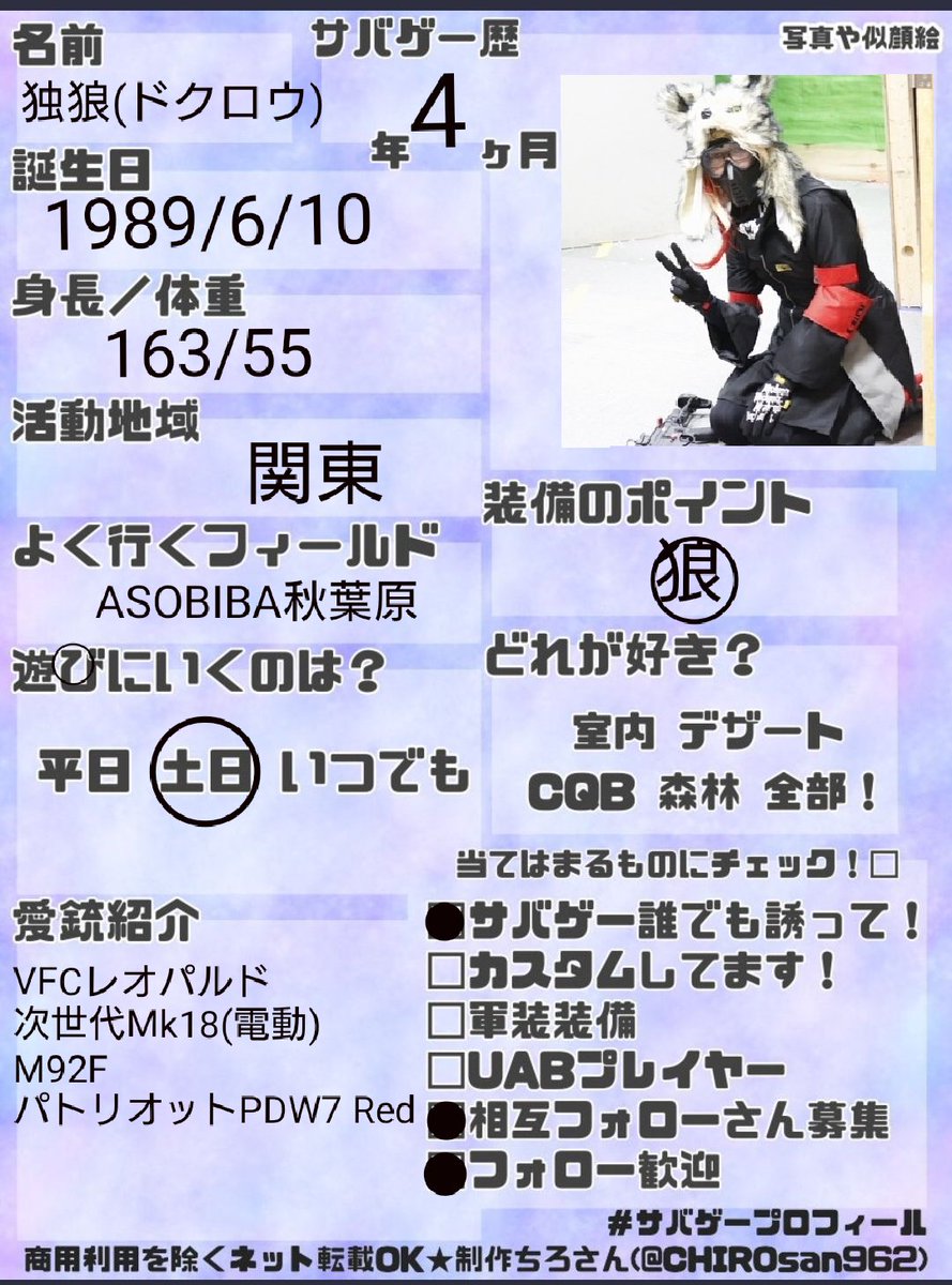 独狼 ドクロウ Dokurou Wolf Twitter