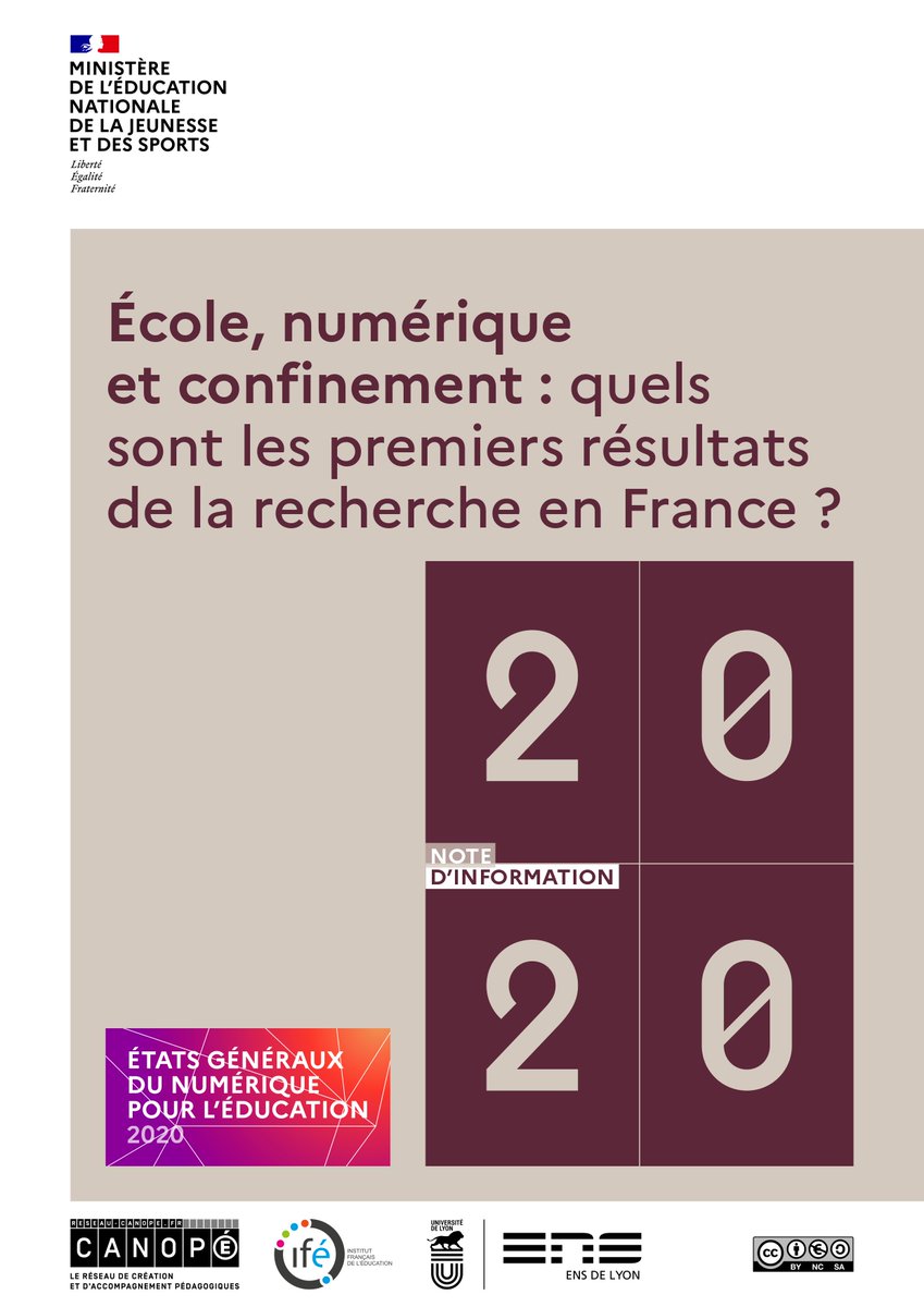 Ecole, numérique et confinement : quels sont les premiers résultats en France ?

Note présente sur le dossier "Numérique éducatif en confinement", réalisée par <a href="/reseau_canope/">Réseau Canopé</a> et <a href="/educIFE/">IFÉ</a> pour les #EtatsGenerauxNumerique sur <a href="/Edu_Num/">Éducation Numérique</a> reseau-canope.fr/agence-des-usa…
