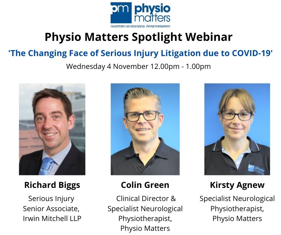 Today's the day! Our first Spotlight Webinar starts at 12noon - spotlighting the impact of COVID-19 on brain injury litigation with <a href="/RichardJbiggs/">Richard Biggs</a> from <a href="/irwinmitchell/">Irwin Mitchell</a> Webinar links have been emailed to all who registered. Enjoy! #braininjury #neurophysiotherapy
