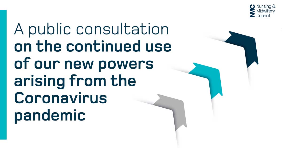 nmcnews's tweet photo. Today we have launched a consultation seeking views from the public, professionals and health and care sector partners on our future use of new powers, which were granted in response to the coronavirus pandemic. https://t.co/r63I3ZQOkX