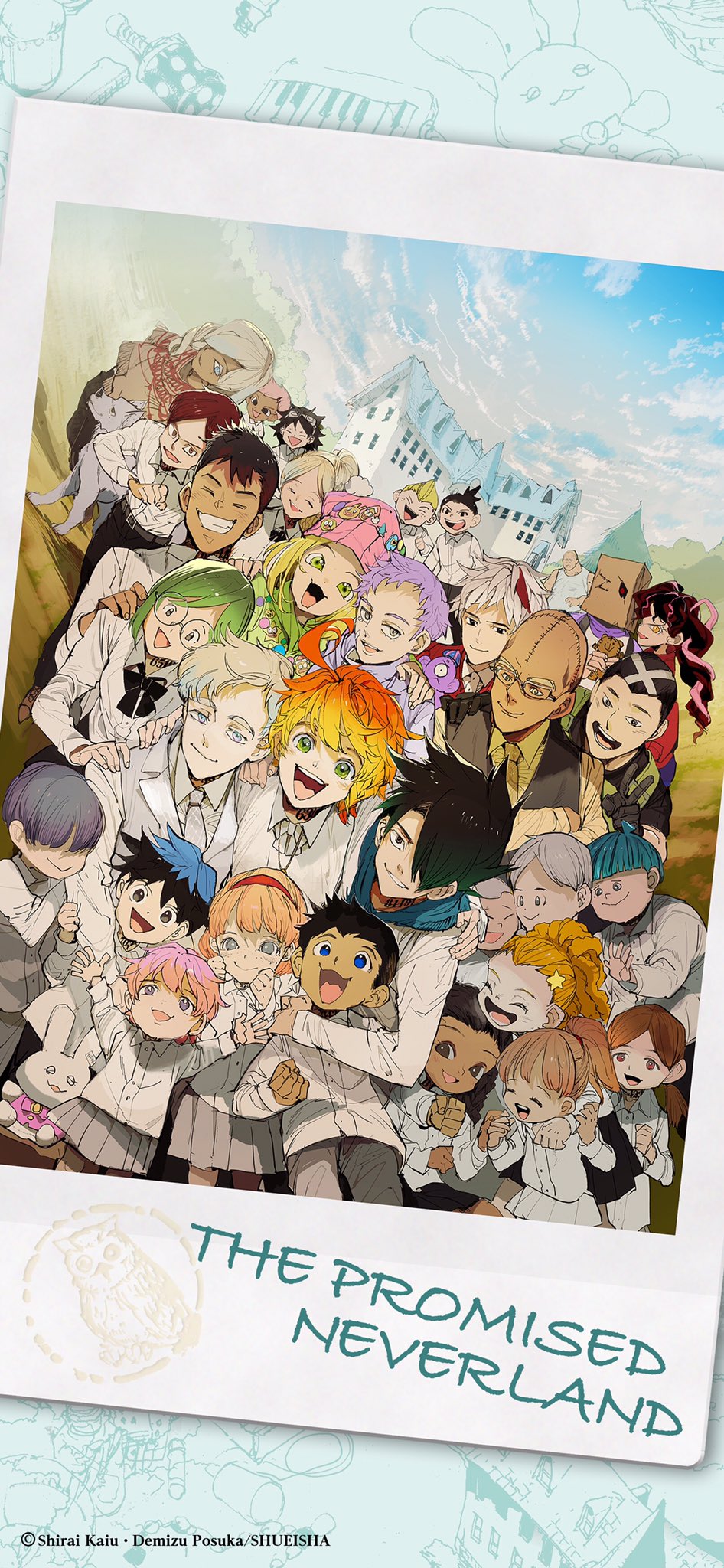 The Promised Neverland Weekly Gift Campain To Celebrate The Remaining Month Until The Exhibition And The Movie First Gift Is 2 Smartphone Wallpapers Of The Volume Cover Second Gift