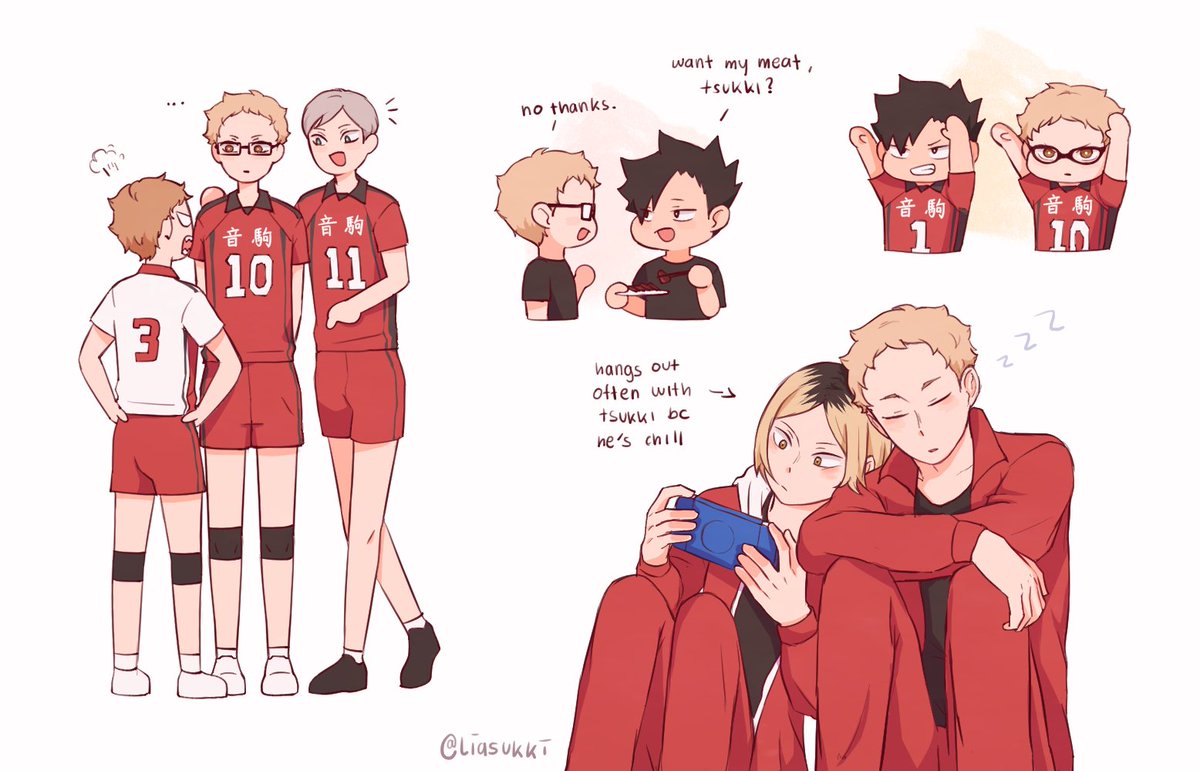 liasukki's tweet photo. tsukki but in nekoma 🦕🐱 https://t.co/clduN7j1tN