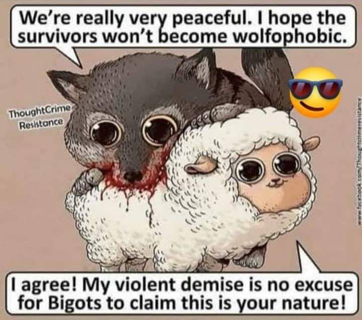 VTsepesh's tweet photo. @NathanHale007 @QuinnerJ @kelly_justkel Don't be #wolfophobic https://t.co/fTOacUFPPb