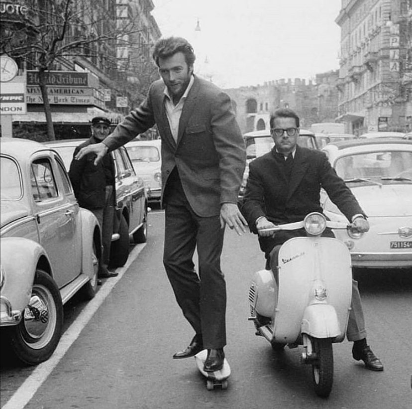 panthevm's tweet photo. Mr. Eastwood skateboarding, 1955. #panthevmroma https://t.co/TygnVWinm5