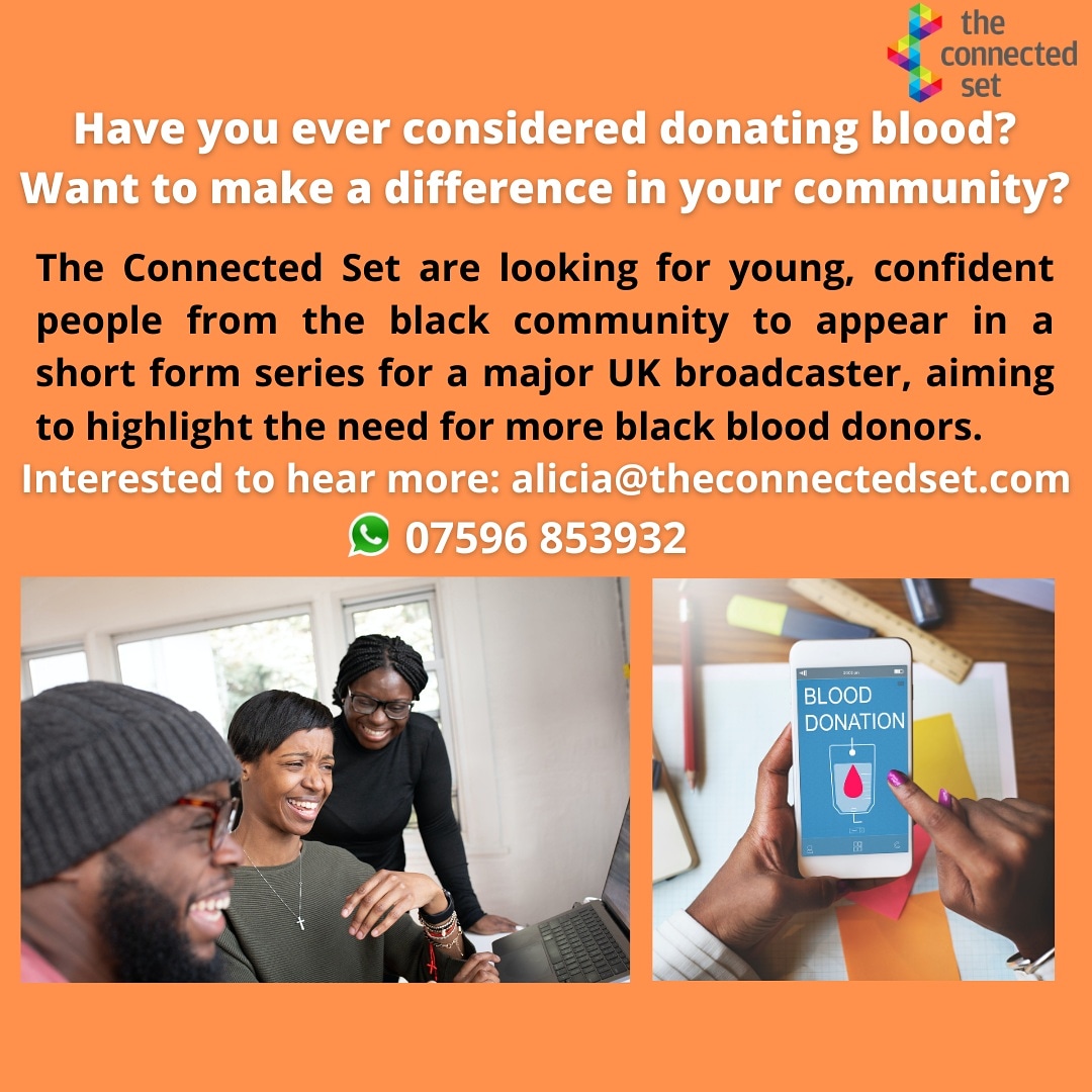 Would love to hear from anyone black, living in London for my new casting. Details below. #ukcasting #blooddonationuk #blackblooddonors