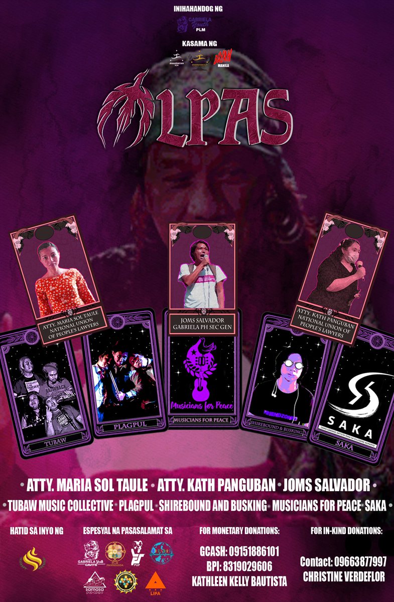ALPAS: Free Manila 5 Fundraising Event

Mapuno ng kaalaman, talakayan at masayang musikahan! Narito ang mga tagapagsalita at iba't ibang lokal na banda na makakasama natin sa unang araw ng pag-alpas, sa Nobyembre 7! [1/10]
