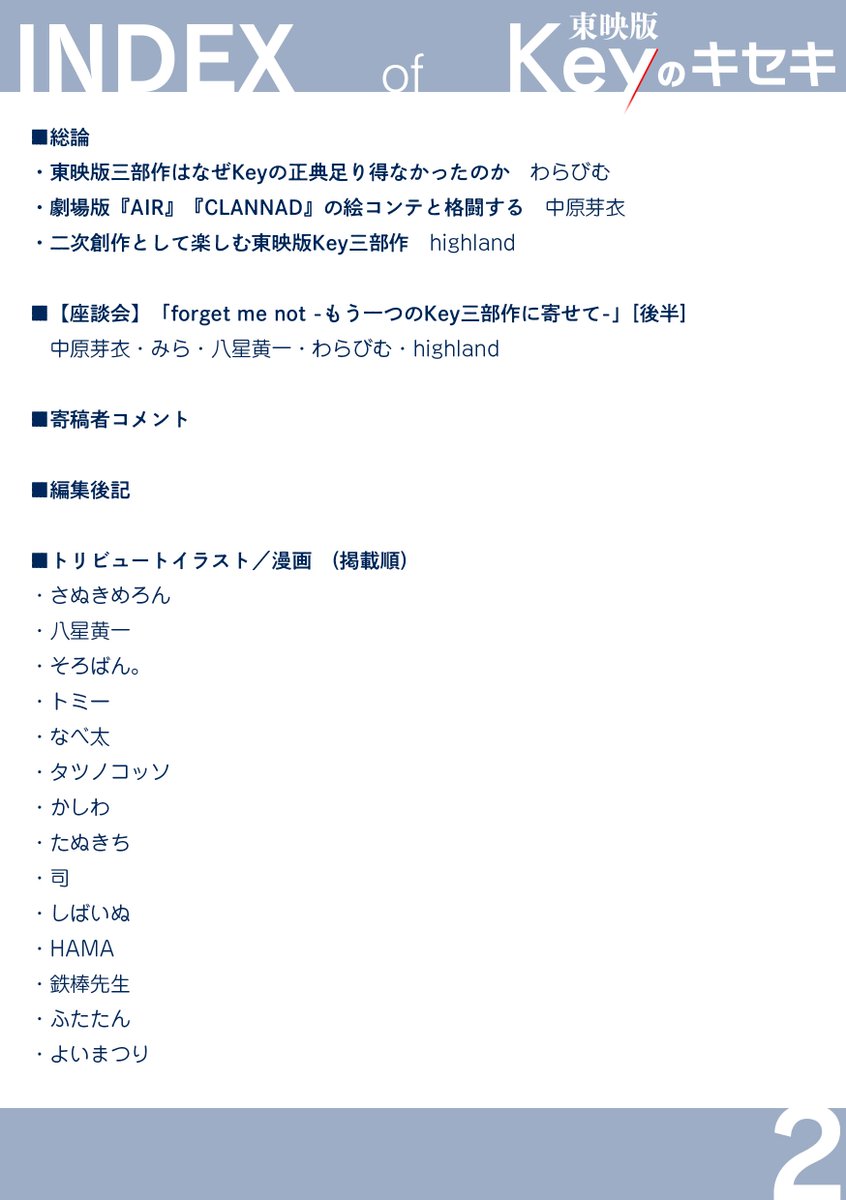 内容のお品書きです。