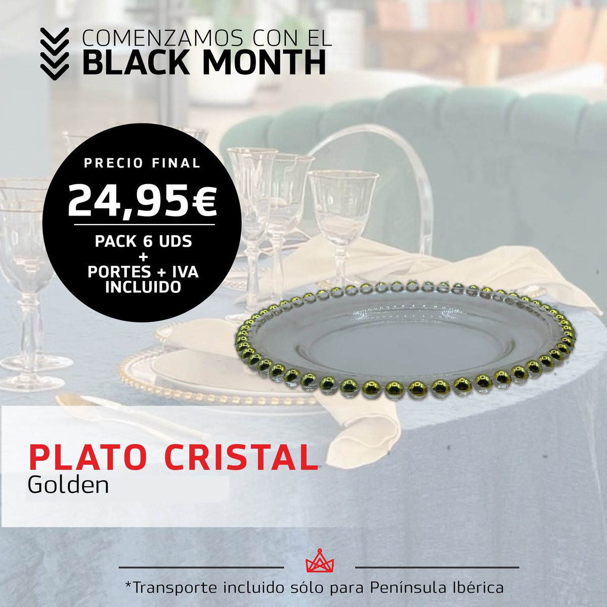 TiendasVms's tweet photo. ¿Alguien ha dicho platos bonitos? ¡Sí! Nuestros platos con detalles en bolitas doradas son perfectos para decorar una buena mesa. Descubre el pack de oferta en Black Month y aprovecha para hacerte con ellos https://t.co/HEGZlPr2rV