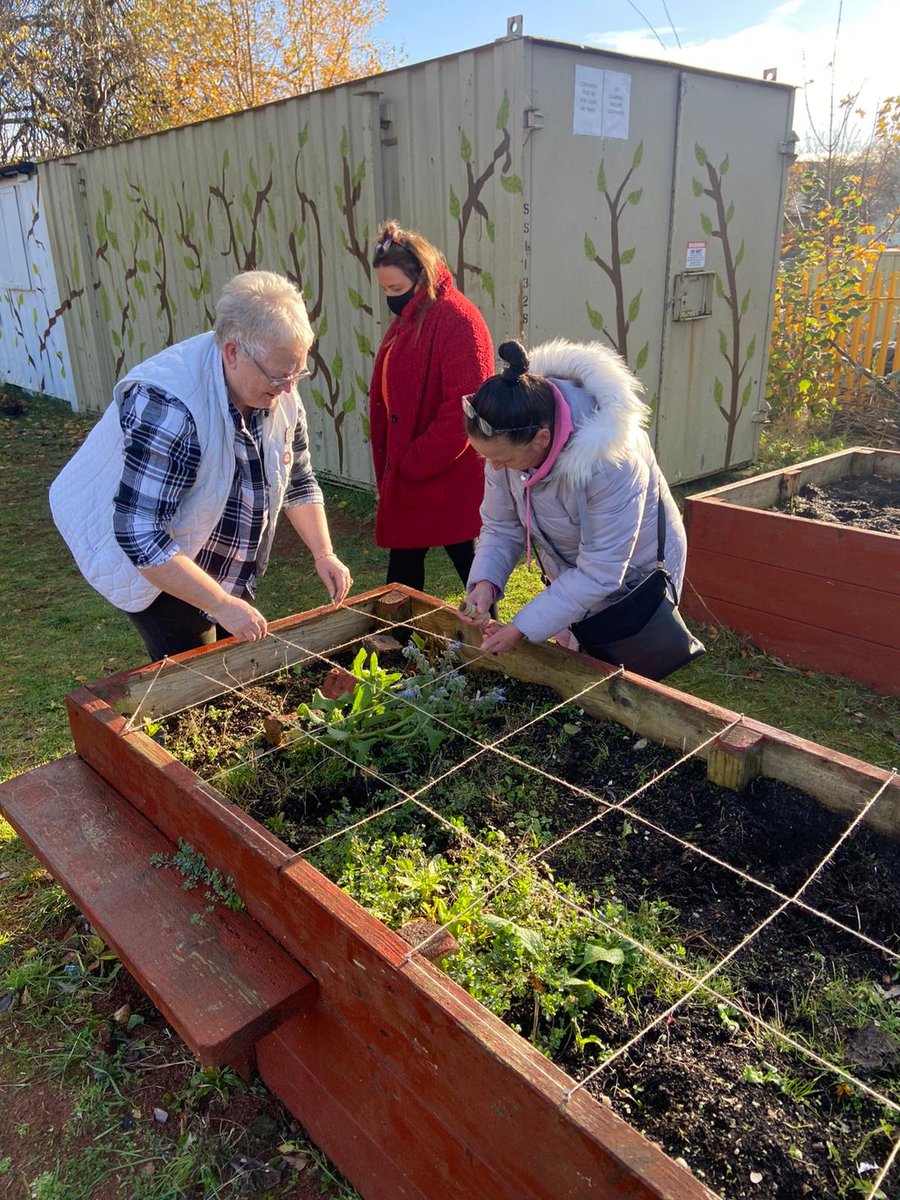 PTPC11's tweet photo. Gardening fun @CranhillDT with @PTPC11  See our wonderful group in the Cranhill sun engaging in a planning session, learning how to break the task of planning down into manageable portions via Square foot gardening 💚 some lovely plans created for raised beds at Cranhill 2021! https://t.co/c4T1rWxd8K