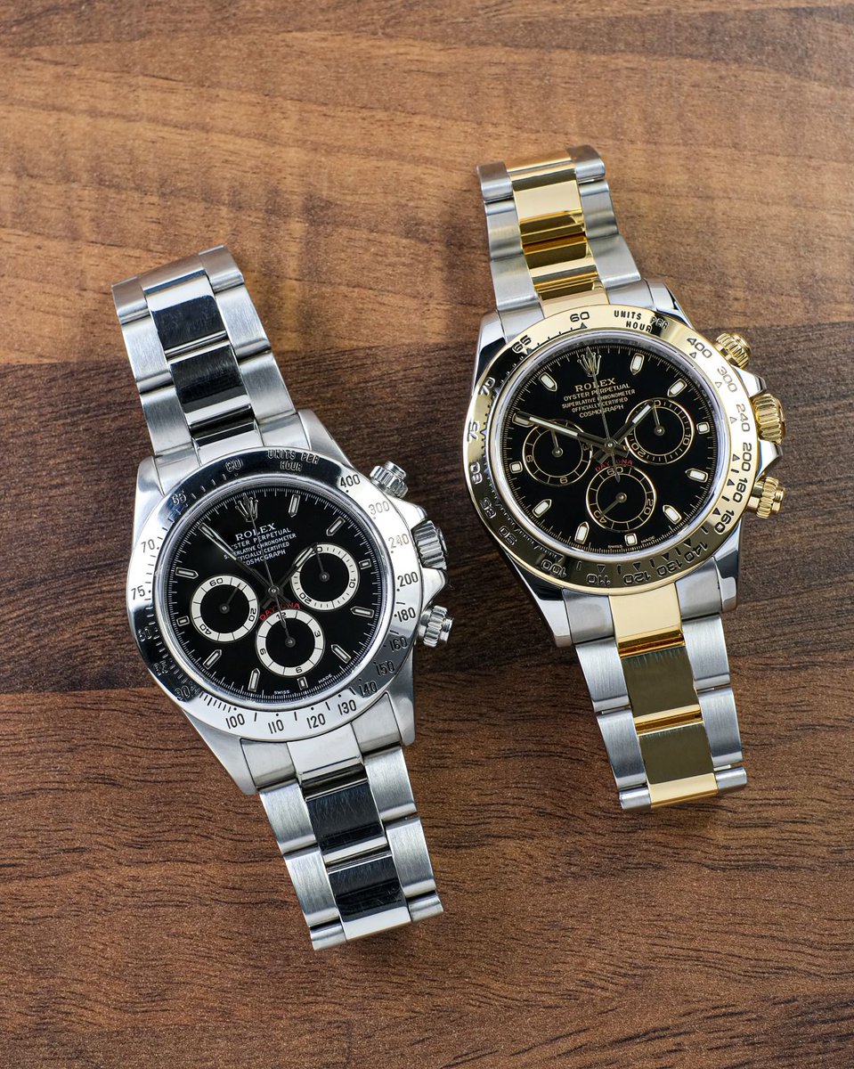 Double Daytona's🔥1999 'Zenith' #Rolex #Daytona partnered with a 2017 steel and gold model💥Both available now

kingshilljewellery.com/collections/pr…