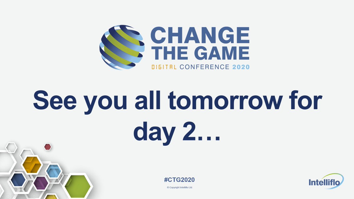 IntellifloLtd's tweet photo. Many thanks to everyone that attended today &amp; to the speakers and sponsors. That's a wrap for #CTG2020 day 1, but looking forward to tomorrow... https://t.co/SEbh98HdSt