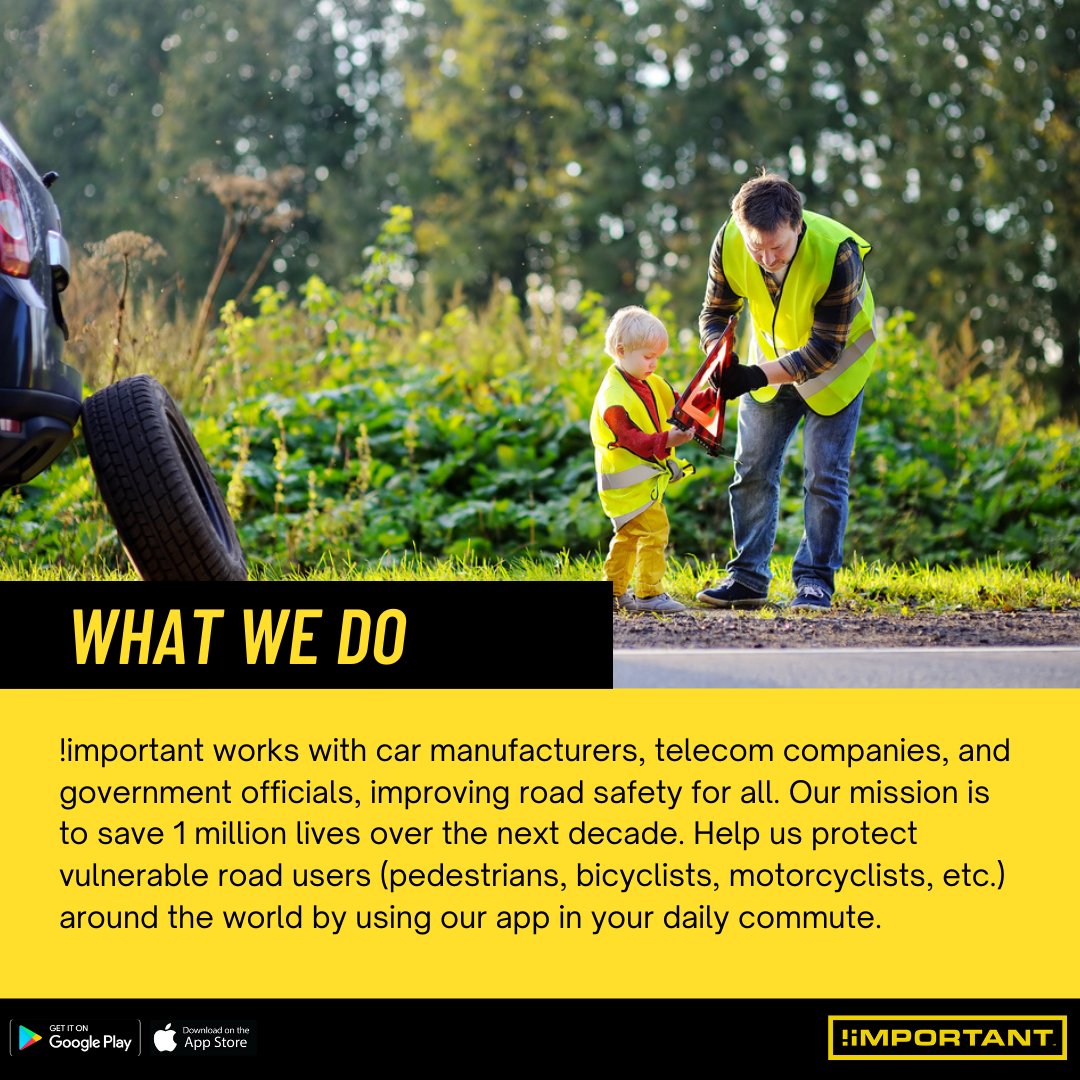 Use the !important app to be fully detected by certified connected vehicles. Walk and ride with confidence.
Available for download on the App Store or on the Google Play store.

#runningoutofhashtags #downhillbikes #bikersfromeurope #roadtorussia #dailydrivenexotics #motorbike