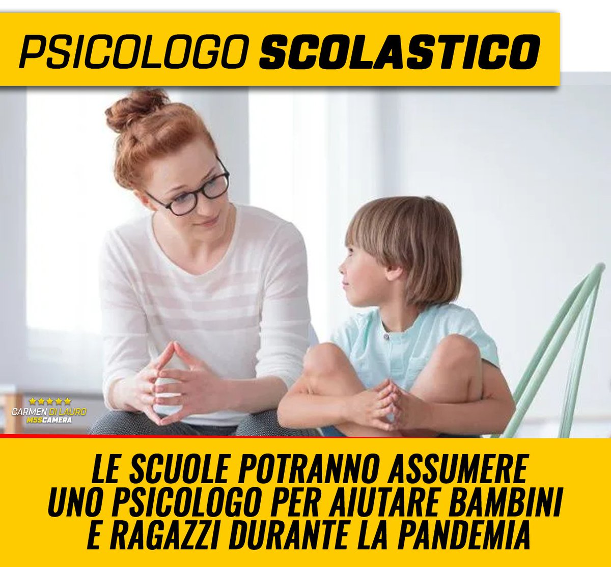 Le scuole italiane potranno assumere uno psicologo per aiutare bambini e ragazzi in tempi di pandemia. LEGGI QUI 👉🏻 facebook.com/carmendilauroc…