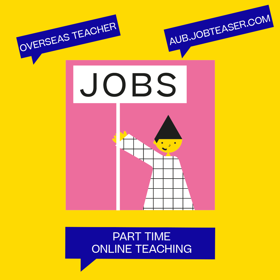 Did you watch the presentation by the Overseas teacher at our Part Time Jobs Fair? The Overseas teacher are recruiting now for online tutors to teach Japenese students the English language. To find out more visit the resources page at aub.jobteaser.com.