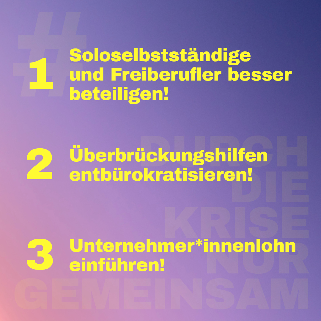 BDYYoga's tweet photo. Der BDY unterstützt den gemeinsamen Appell der Grünen-Bundestagsfraktion unter Leitung von Frau Göring-Eckardt für mehr Mitsprache und Unterstützung für Solo-Selbständige und Freiberufler. Mehr Informationen unter https://t.co/8MlaGjs9po
#DurchDieKriseNurGemeinsam https://t.co/7b63GzFTcu