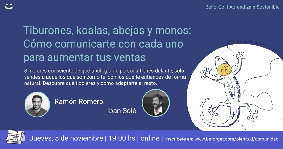¿Eres racional o emocional? ¿Introvertido o extrovertido? 

Mañana a las 19.00h Ramón Romero y yo te explicamos los distintos tipos de personas que hay y cómo adaptar tu discurso para comunicar con más impacto a quien tengas delante.

Apúntate aquí: bit.ly/36hK44z
