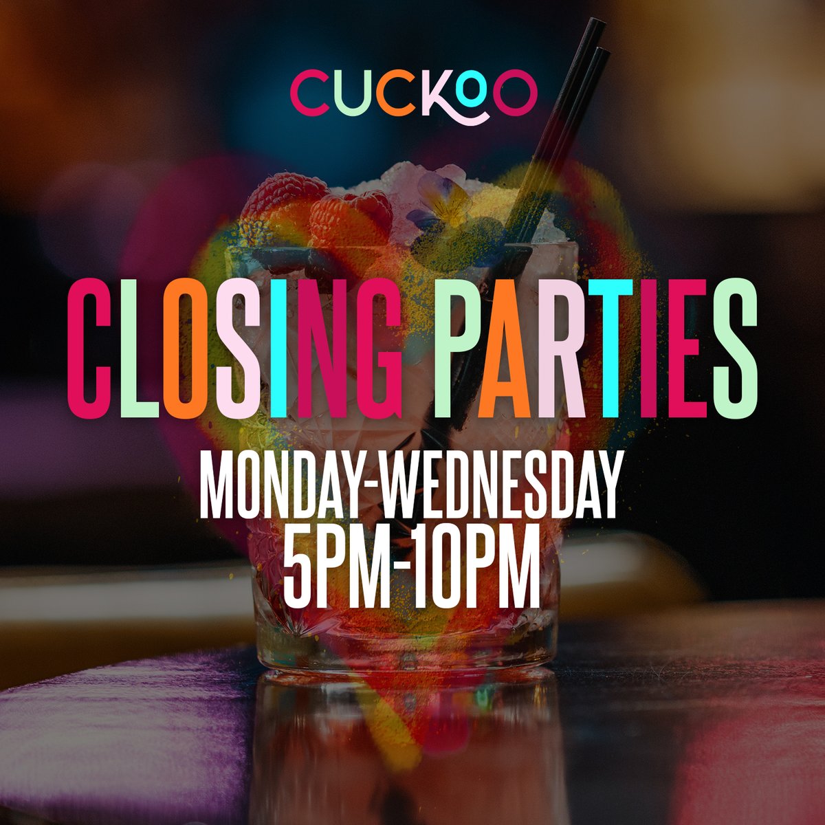 We're having a party unlike anything we've had before, who's joining us? 🍸

We will be celebrating from 5PM til 10PM tonight and we're still accepting group walk in's so we hope to see you at the bar 🥳

#Cuckoo #Leeds #CallLane #drinks #party #music #bar #privatehire #birthday