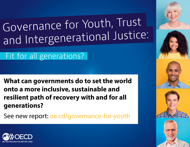 OECDgov's tweet photo. 📣 Demographics are not destiny – #youth policies &amp; inclusion matter! 

New report shows how governments can reinforce young people’s #trust in #government, and unlock their potential to contribute to their societies &amp; economies 

See: https://t.co/MqbXcR7lyt #Fit4AllGenerations https://t.co/Y2llrliAL0