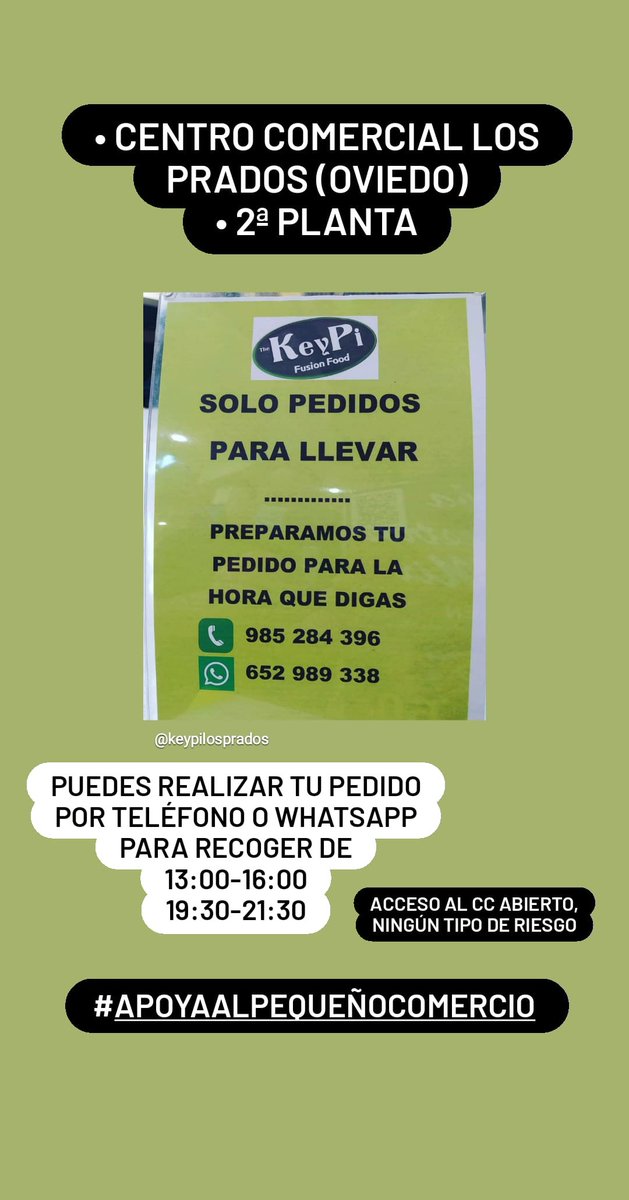 alexlerokuwu's tweet photo. ‼️ATENCIÓN GENTE DE ASTURIAS (OVIEDO)‼️
El negocio familiar no va nada bien por culpa de la crisis y la actual pandemia así que agradecería difusión ya que a pesar de las nuevas medidas, SÍ podemos seguir vendiendo para recoger en el local. 
🙏🏻Apoya al pequeño comercio ‼️
#oviedo https://t.co/qSJWSU7mD2