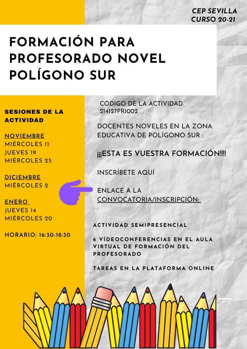 beacepsevilla's tweet photo. ¡Ya está  abierta la convocatoria para profesorado novel de Polígono Sur! https://t.co/xLZTmdtwq1