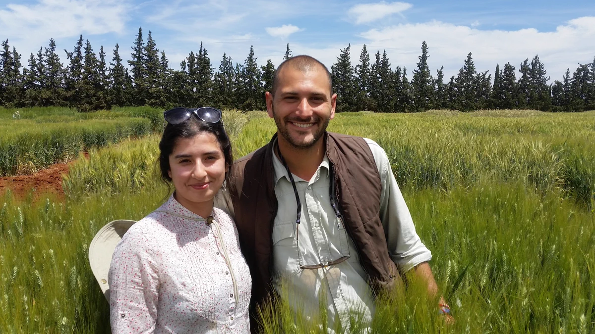 ICARDA scientists: lead author K. ElHassouni on the left and Filippo Bassi on the right.