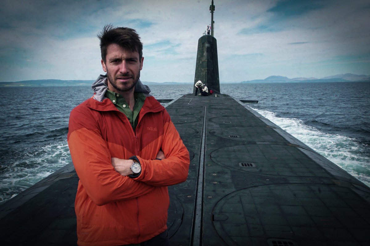 Mark_Tatts's tweet photo. Not every day you stand on the casing of a submarine. Let alone one that carries nuclear missiles. Tune in 9pm @channel5_tv as we join #HMSVengeance on operations for a week at sea. #OnBoardTrident @RoyalNavy @MrRobBell @RNinScotland @DefenceHQ @DefencePhoto @NavyLookout https://t.co/nmamSHK1bw