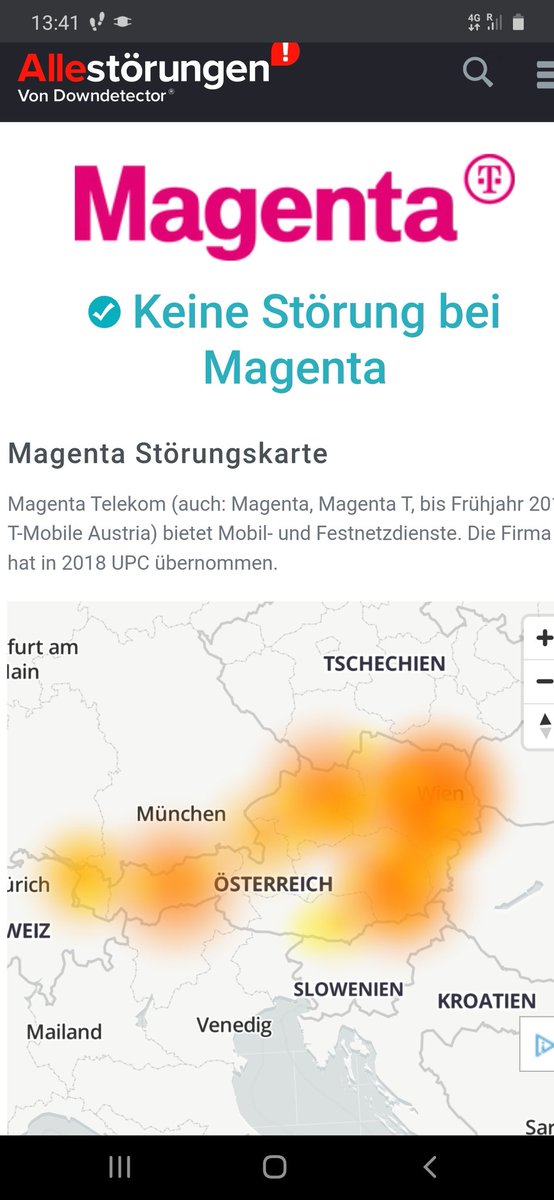 jitkajanu's tweet photo. Až budete zase nadávat na české poskytovatele internetu, vzpomeňte si na tohle. Rakouská #Magenta dnes. Víc odpojeno než připojeno. https://t.co/sEtVVejx2f